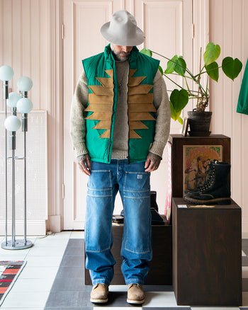 Kapital Nylon Zepher Fishing Vest, Green