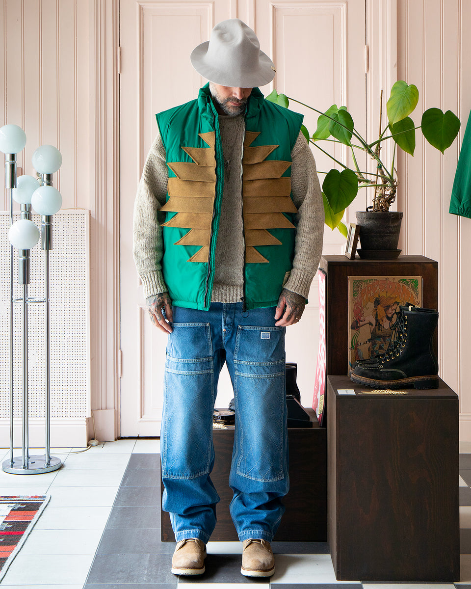 Kapital Nylon Zepher Fishing Vest, Green