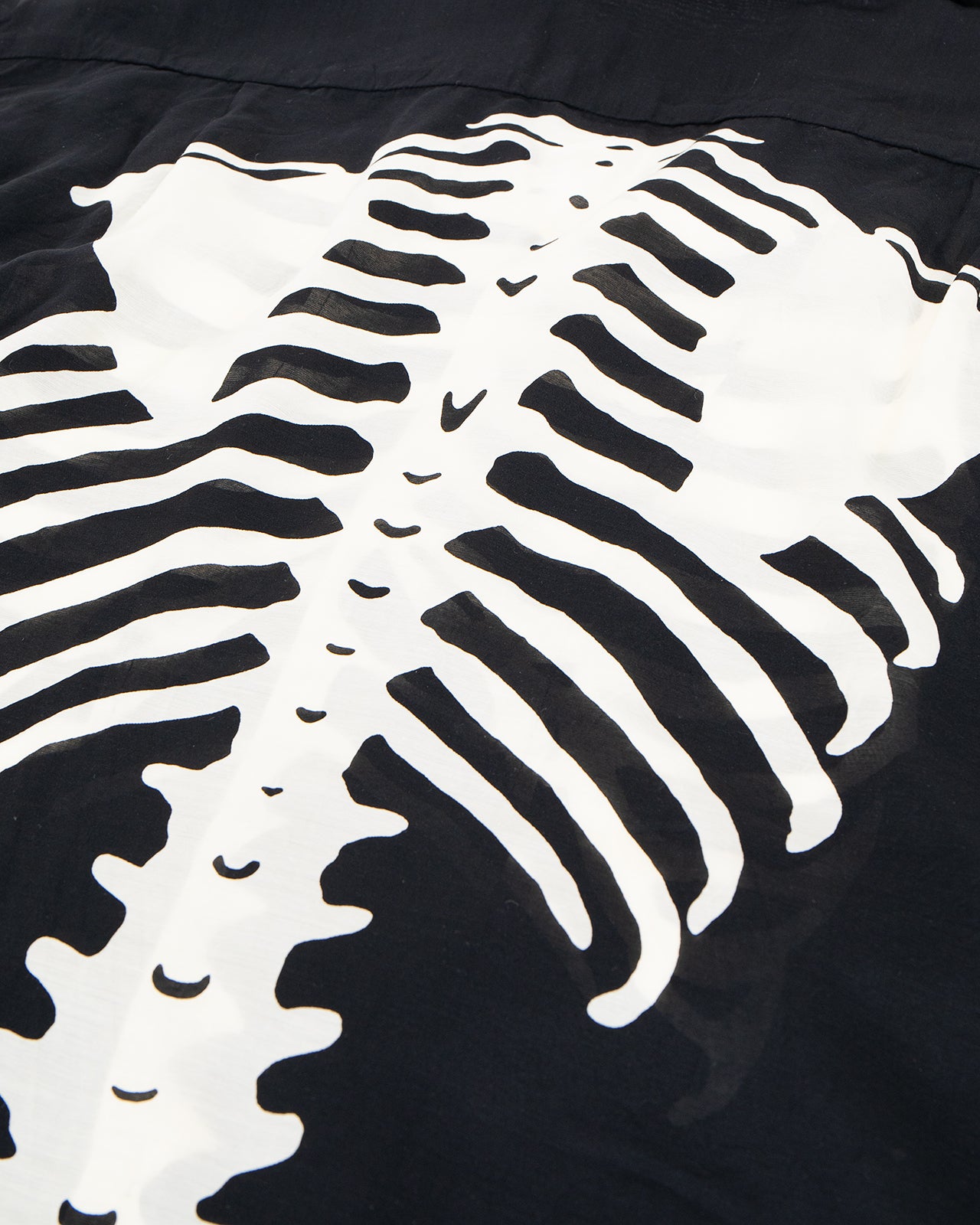 Kapital Silk Rayon Bone Wrangle Collar Shirt, Black