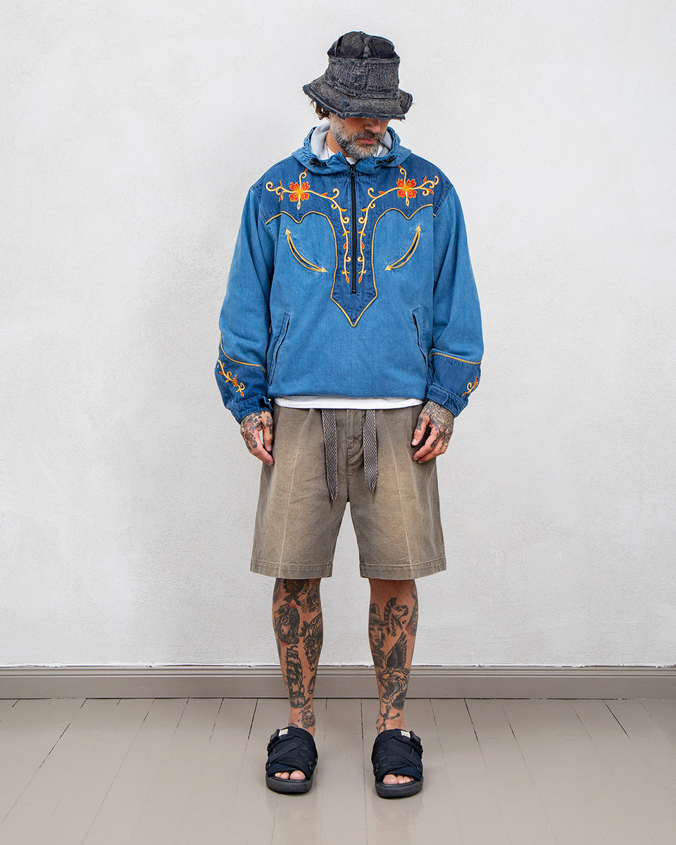 Kapital 8oz Denim Tennessee Cactus Flower Parka