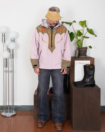 Kapital Nylon Taffta 2tones Tennessee Cactus Flower Parka, Pink