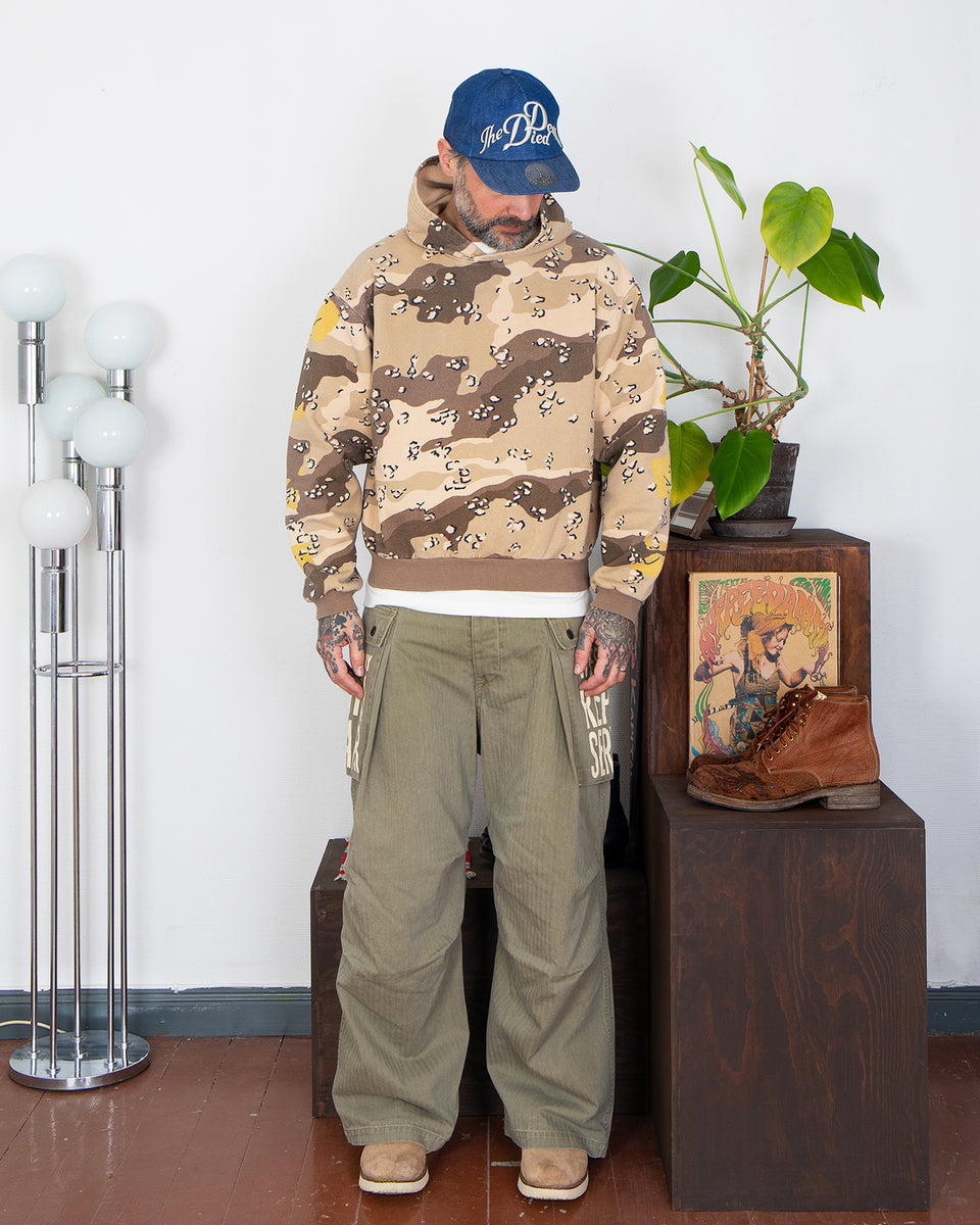 Kapital Sweat Knit Peckish Choco-Chip Camo Hoodie