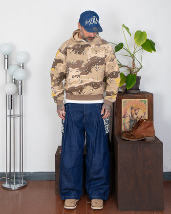 Kapital Sweat Knit Peckish Choco-Chip Camo Hoodie