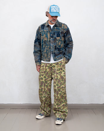 Kapital Hunter Camo Herringbone Reversible Fatigue Baggy Pants