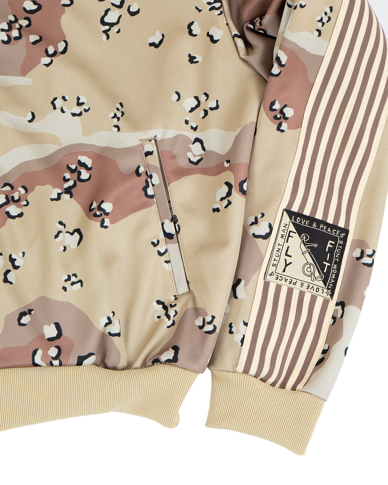 Kapital Smooth Jersey Choco-Chip Camo Track Jacket, Beige