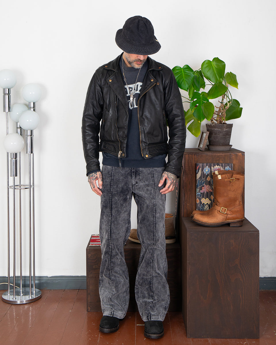 Kapital 14W Corduroy 5P Frisko (Dirty Dyed), Black