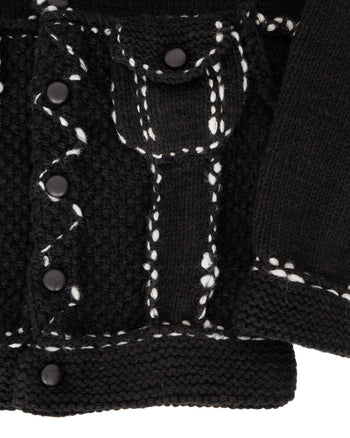 Kapital Wool Hand Knit Cowichan G-Jean Jacket, Black