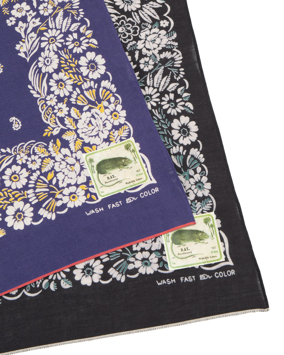 Kapital Fastcolor Selvedge Bandana, Churchill Garden, Purple