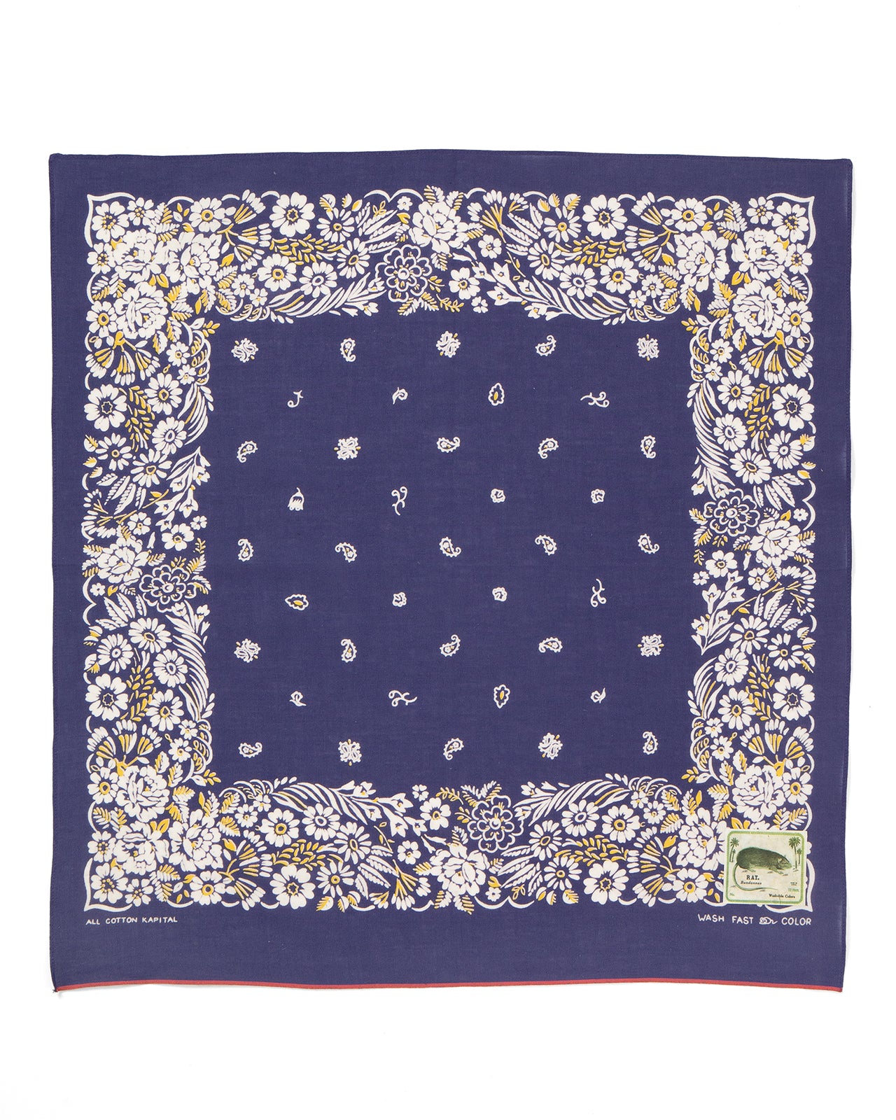 Kapital Fastcolor Selvedge Bandana, Churchill Garden, Purple