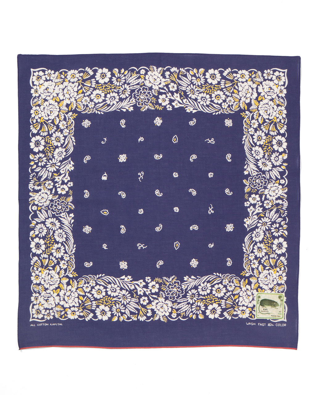 Kapital Fastcolor Selvedge Bandana, Churchill Garden, Purple