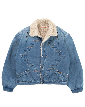 Kapital 12.5oz Broken Denim x Boa Fleece Thunderbird Jacket