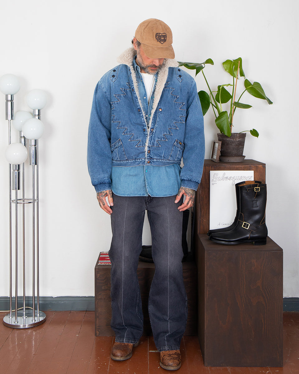 Kapital 12.5oz Broken Denim x Boa Fleece Thunderbird Jacket