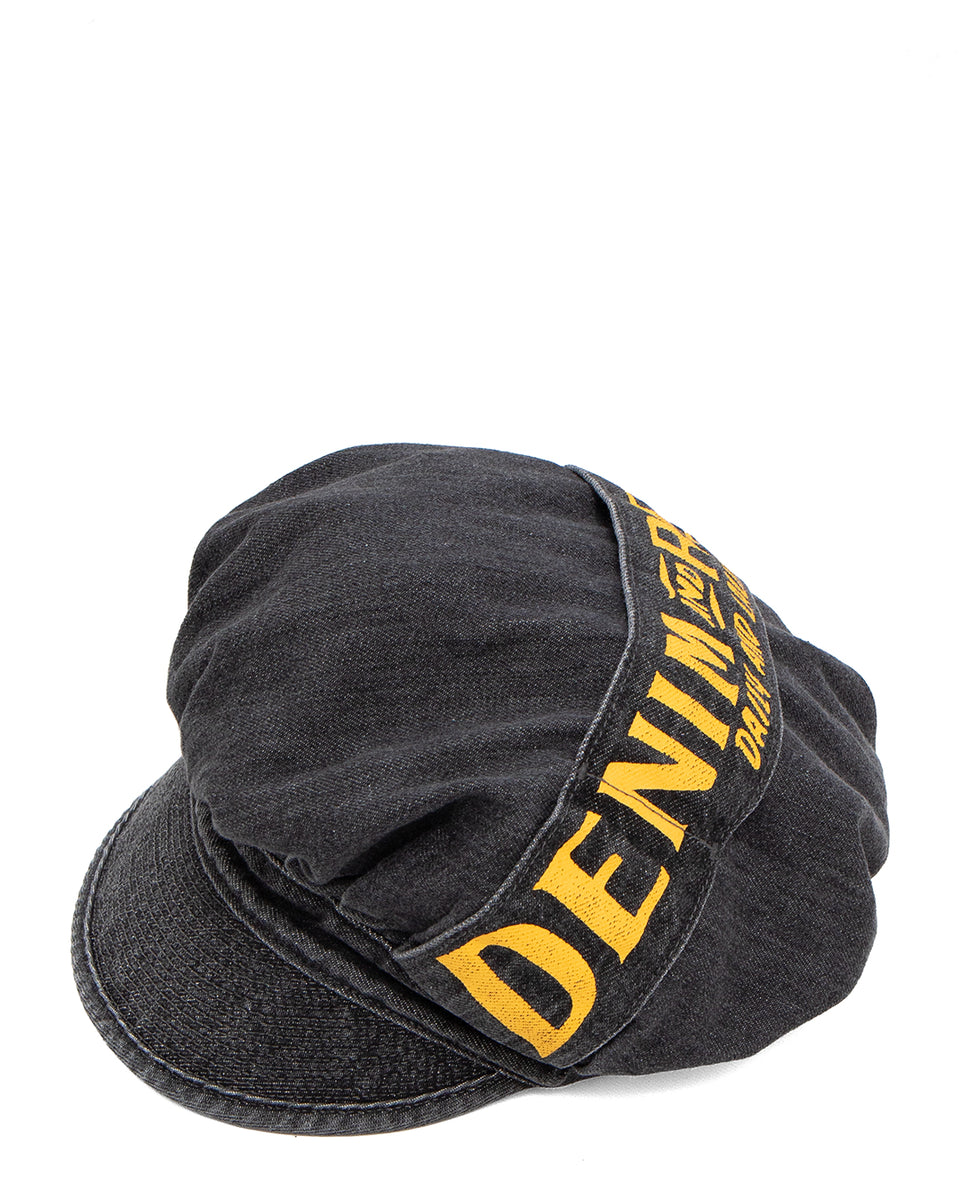 Kapital 11.5oz Black Denim Casquette, Denim Repair