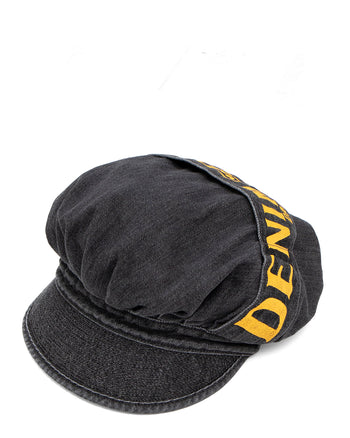 Kapital 11.5oz Black Denim Casquette, Denim Repair