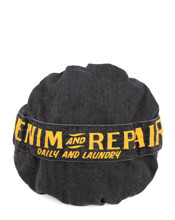 Kapital 11.5oz Black Denim Casquette, Denim Repair