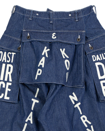 Kapital 11.5oz Denim Jumbo Monkey Pants (Factory-Repair & Embroidery)