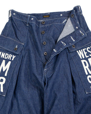 Kapital 11.5oz Denim Jumbo Monkey Pants (Factory-Repair & Embroidery)