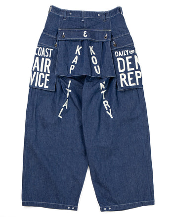 Kapital 11.5oz Denim Jumbo Monkey Pants (Factory-Repair & Embroidery)