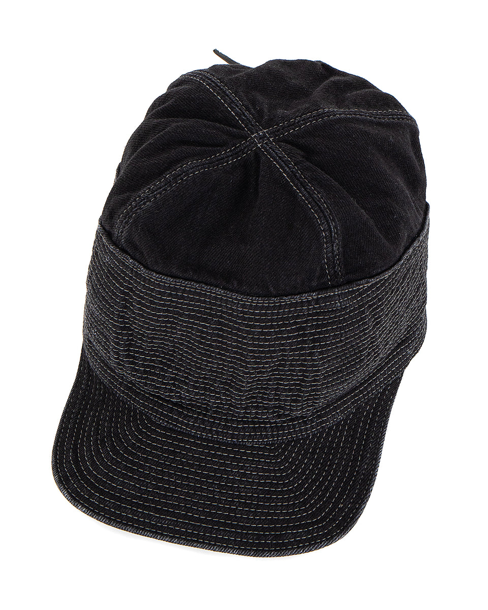 Kapital 11.5oz Denim The Old Man And The Sea Cap, Black