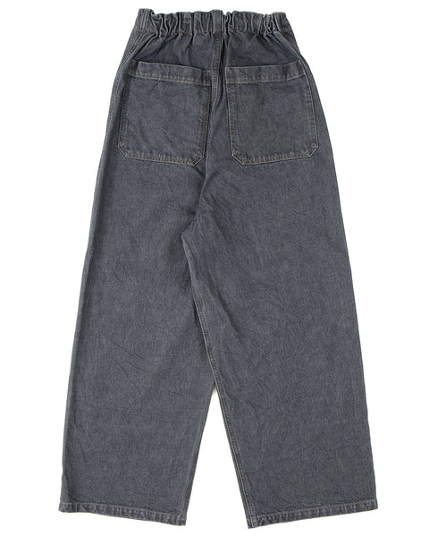 Kapital 14oz Denim W-Knee Easy Baggy Pants, Black - Panchoandlefty 