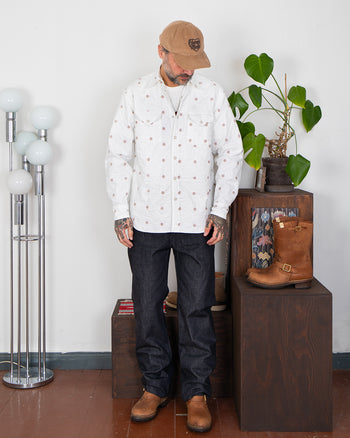 Kapital Cotton Quilting Mamemon Husky Western Shirt, White