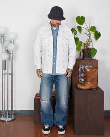 Kapital Cotton Quilting Mamemon Husky Western Shirt, White