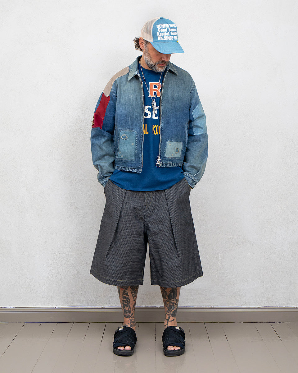 Kapital Century Denim KOME-KOME Jorts (Shallow), No. 7