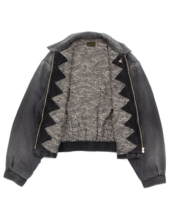 Kapital 11.5oz Black x Black Denim Hacksaw Drizzler Jacket