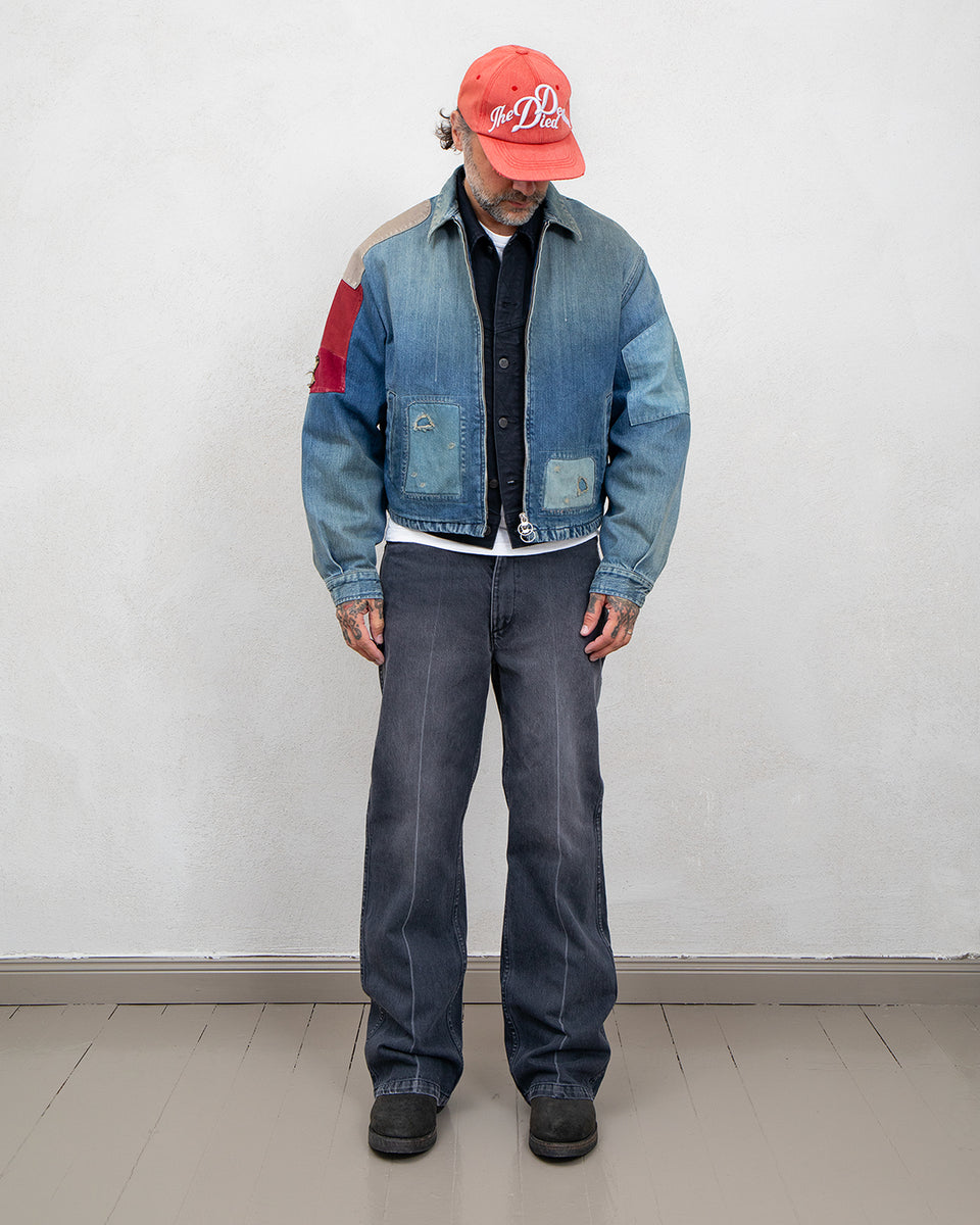 Kapital 14oz Black x Black Denim 5P Frisko (Center Pleat)