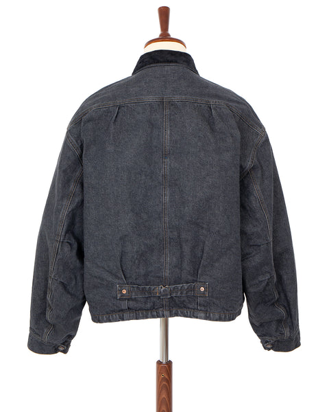 Kapital 14oz Black x Ecru Denim T-Back Drizzler Jacket, Working 