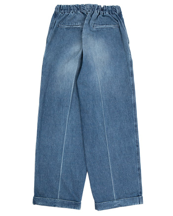 Kapital 14oz Denim Easy Trouser, Center Pleated