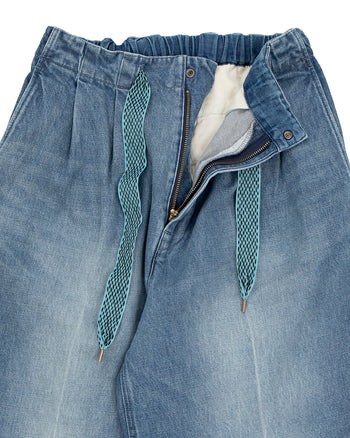 Kapital 14oz Denim Easy Trouser, Center Pleated
