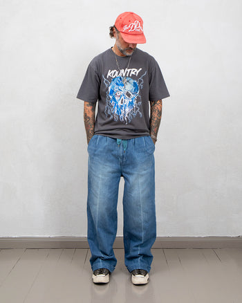 Kapital 14oz Denim Easy Trouser, Center Pleated