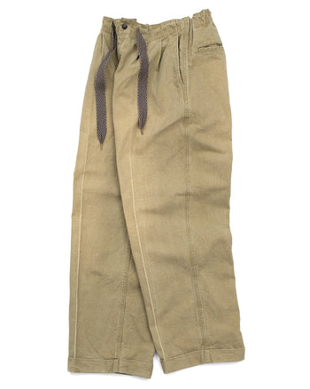 Kapital Canvas Easy Short Trouser (Center Pleated), Dark Khaki