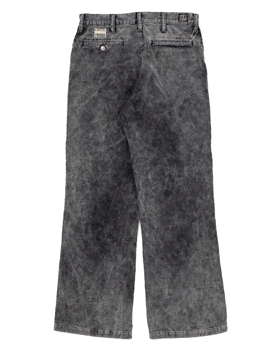 Kapital 14W Corduroy 5P Frisko (Dirty Dyed), Black