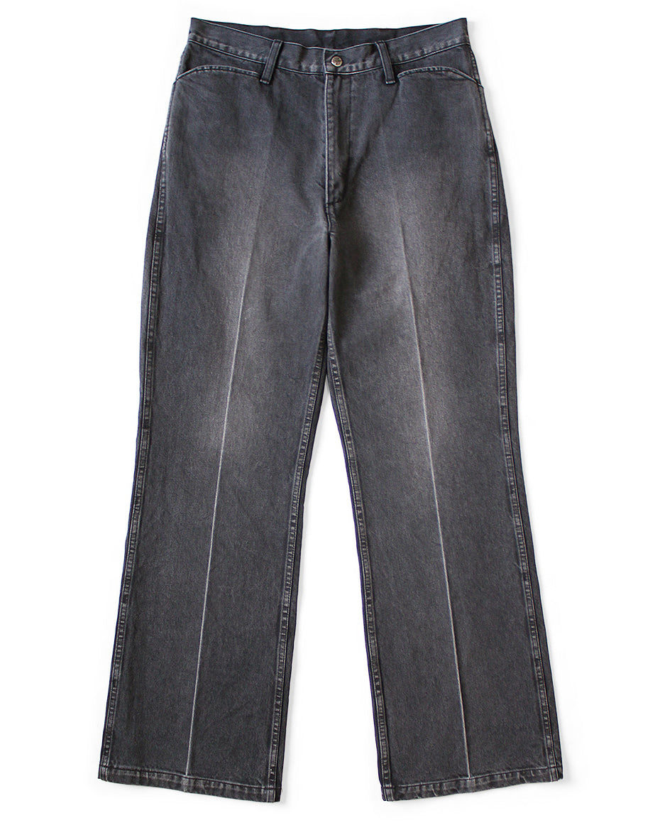Kapital 14oz Black x Black Denim 5P Frisko (Center Pleat