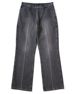 Kapital 14oz Black x Black Denim 5P Frisko (Center Pleat