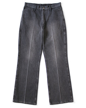 Kapital 14oz Black x Black Denim 5P Frisko (Center Pleat)