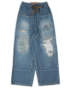 Kapital 14oz Denim W-Knee Easy Baggy Pants, (Dixie Lumber Remake 