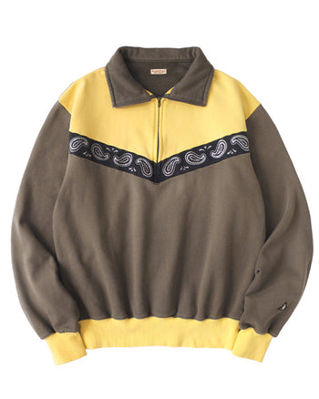 Kapital 20/20 Knit 2-tone Half-Zip Sweater, Pecos Paisley