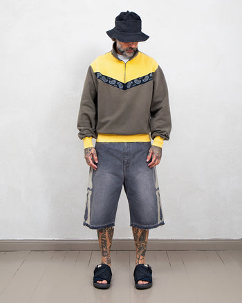 Kapital 20/20 Knit 2-tone Half-Zip Sweater, Pecos Paisley