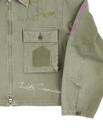 Kapital Herringbone Hunter Drizzler Jacket, Memorial Embroidery