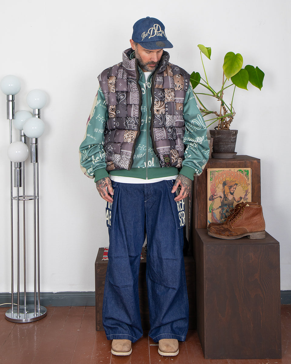 Kapital Bandanna Nylon Keel Weaving Vest, Brown