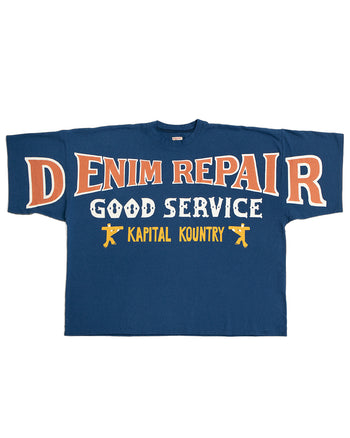 Kapital Jersey Huge T-Shirt, Denim Repair, Navy