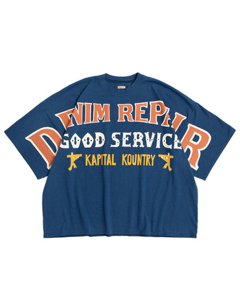 Kapital Jersey Huge T-Shirt, Denim Repair, Navy