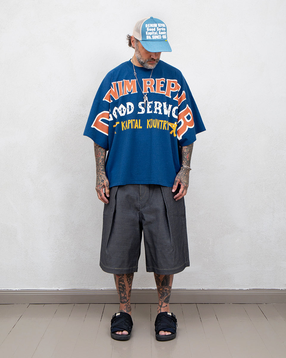 Kapital Jersey Huge T-Shirt, Denim Repair, Navy