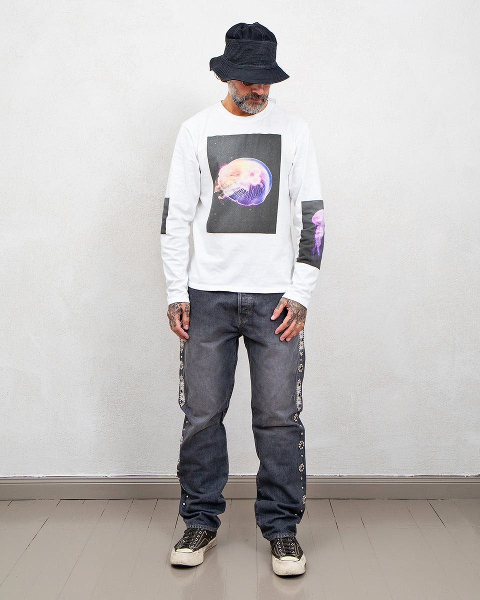 Kapital 20/-Jersey Crew Long Sleeve T, Colorful Jellyfish