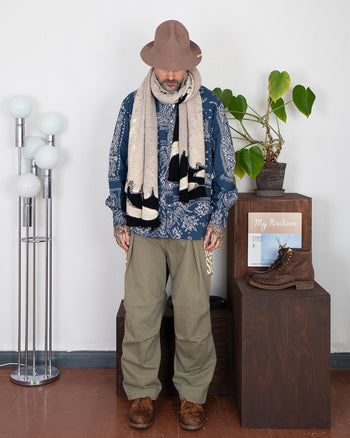 Kapital Fulling Wool Scarf, Ohwashi, Black