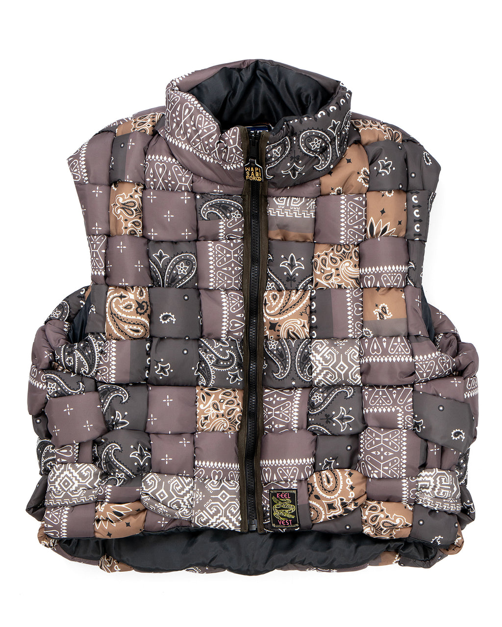 Kapital Bandanna Nylon Keel Weaving Vest, Brown