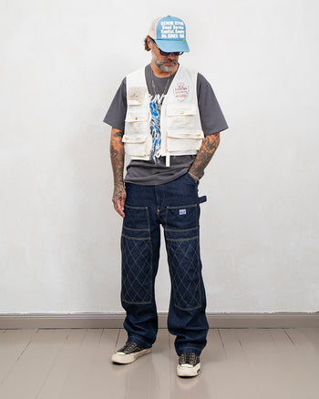 Kapital Poplin Fishing Vest, Natural